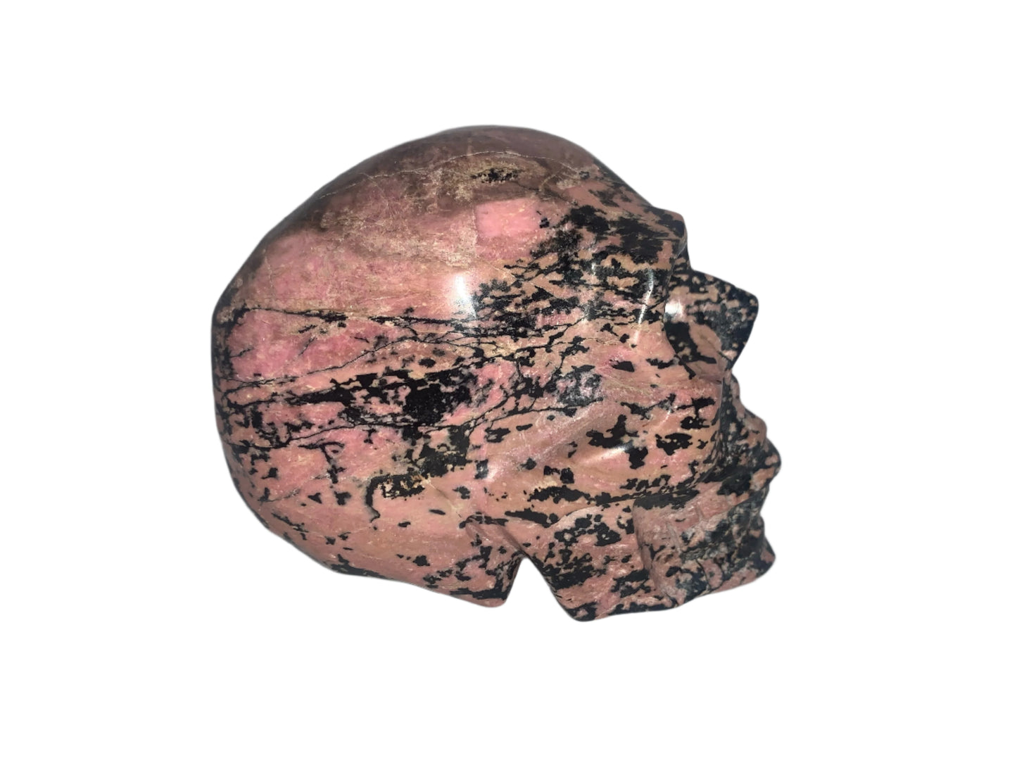 4.5" Peach Blossom Rhodonite Skull