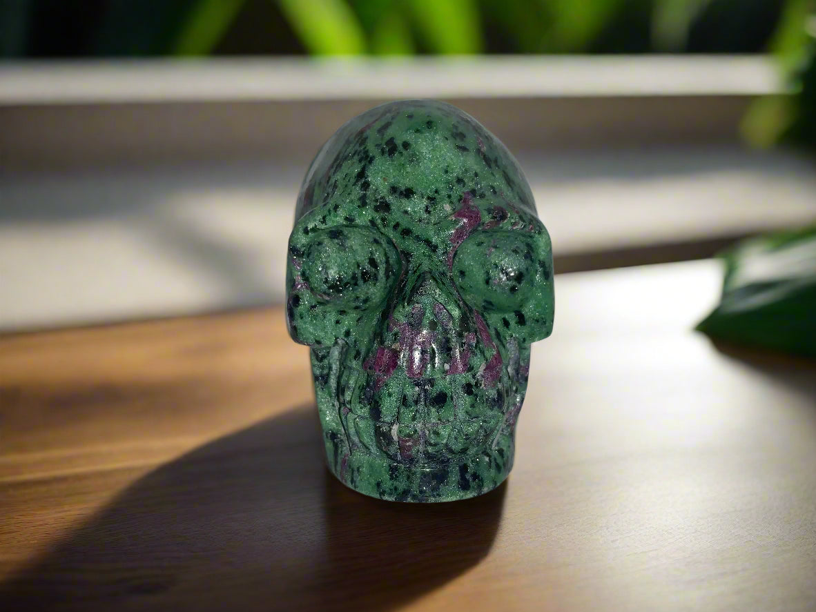 3.9" Ruby Zoisite Skull