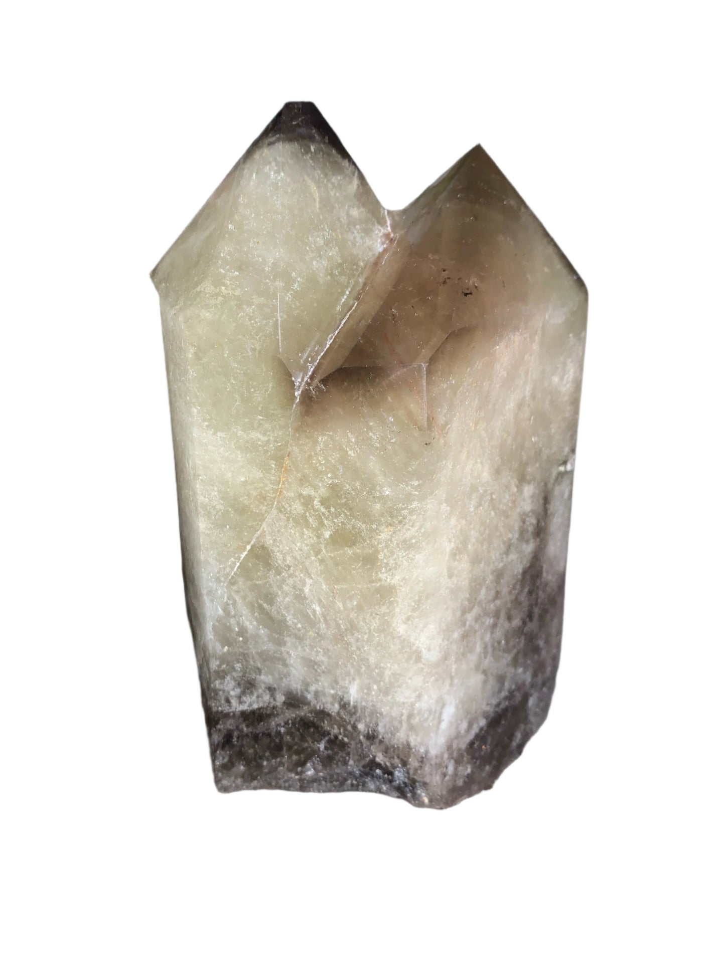 Torre de citrino ahumado Twin Phantom de 4 lb y 1 oz