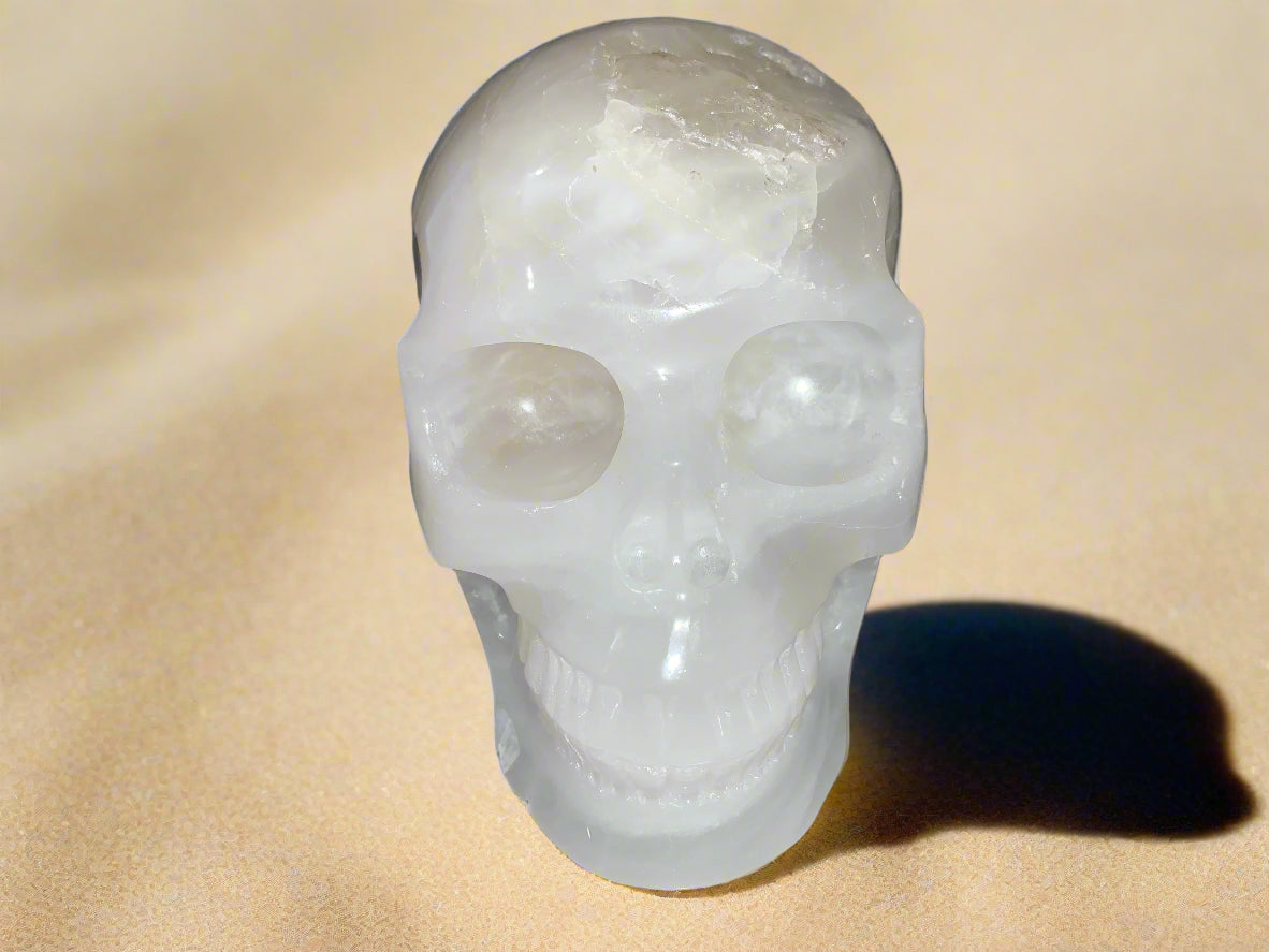5.5" White Agate Skull
