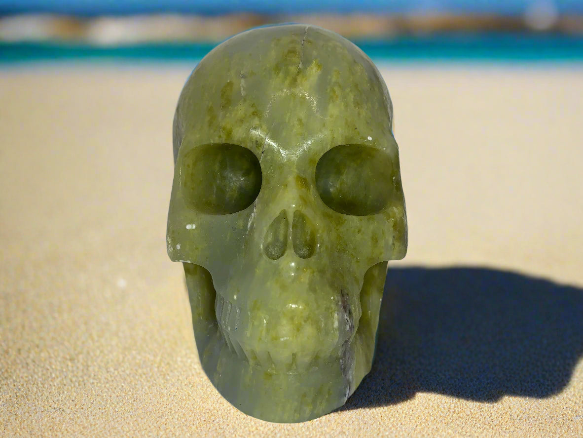 5.2" Opalized Serpentine Marble Skull
