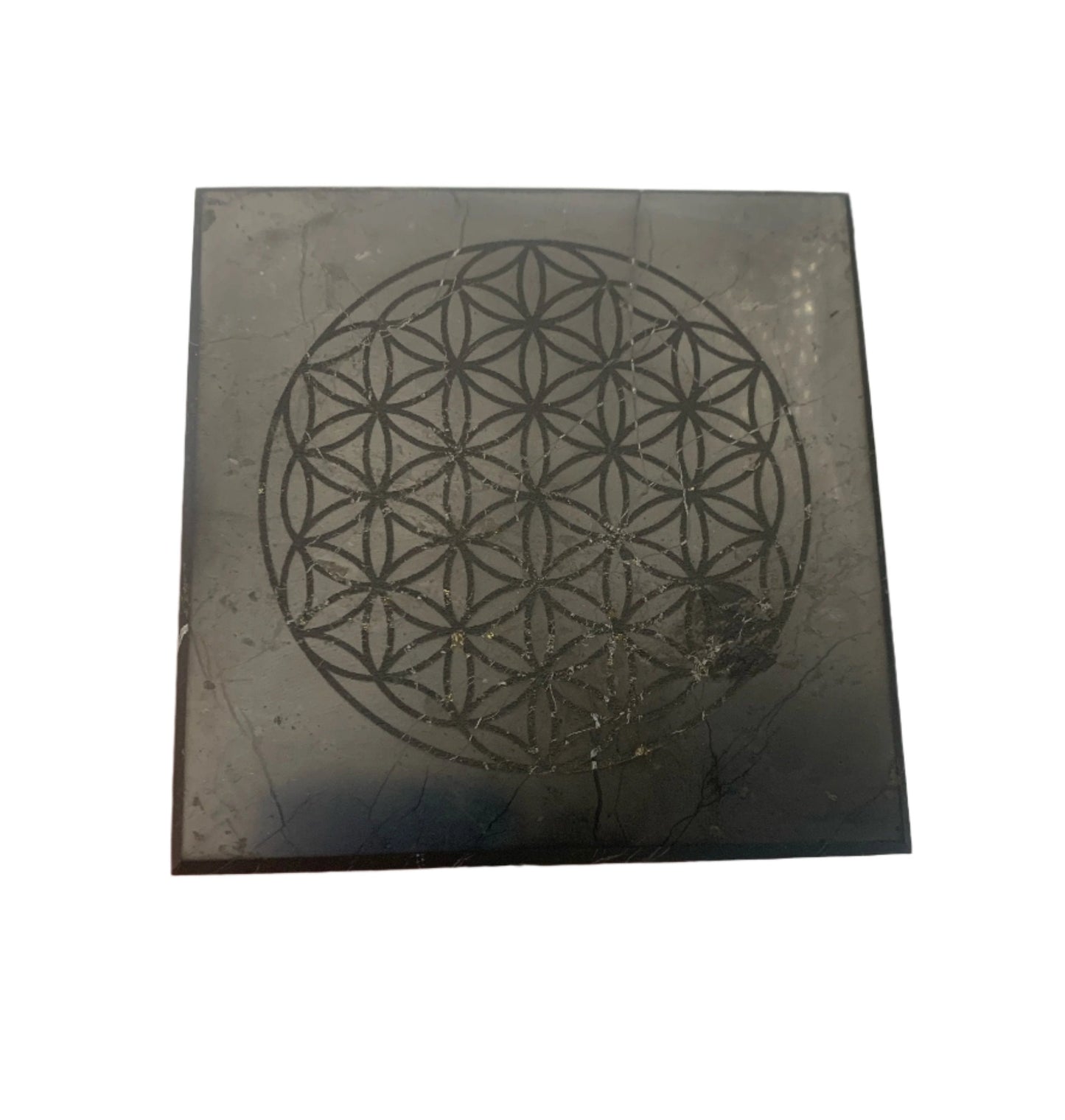 Placa de carga de flor de la vida de shungita