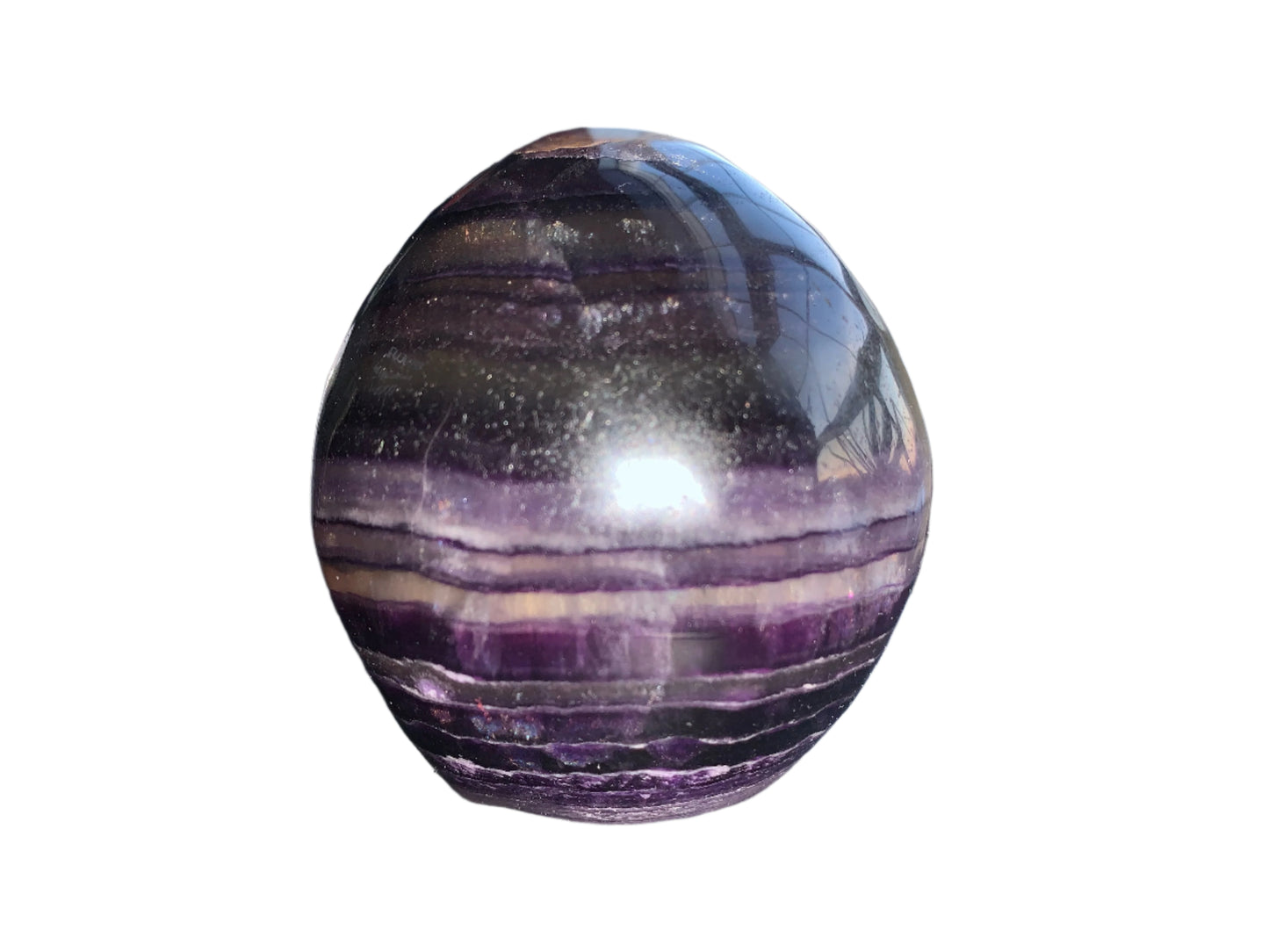 Cráneo de fluorita violeta de 4,7" con arcoíris
