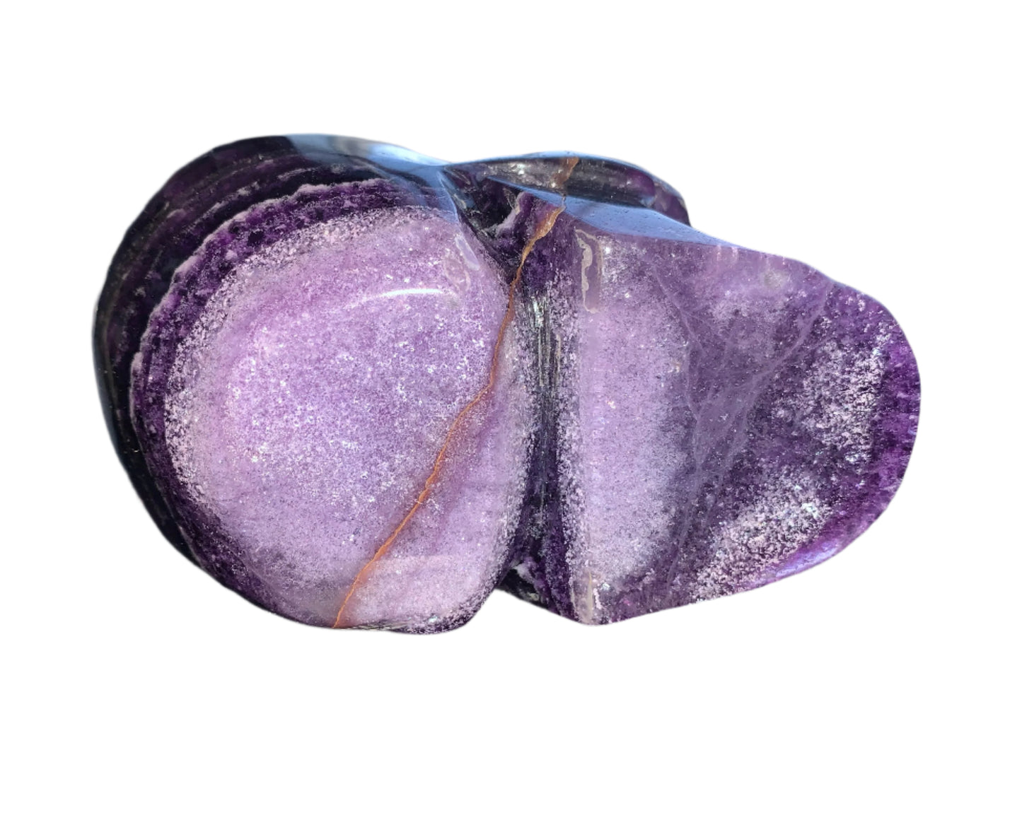 Cráneo de fluorita violeta de 4,7" con arcoíris