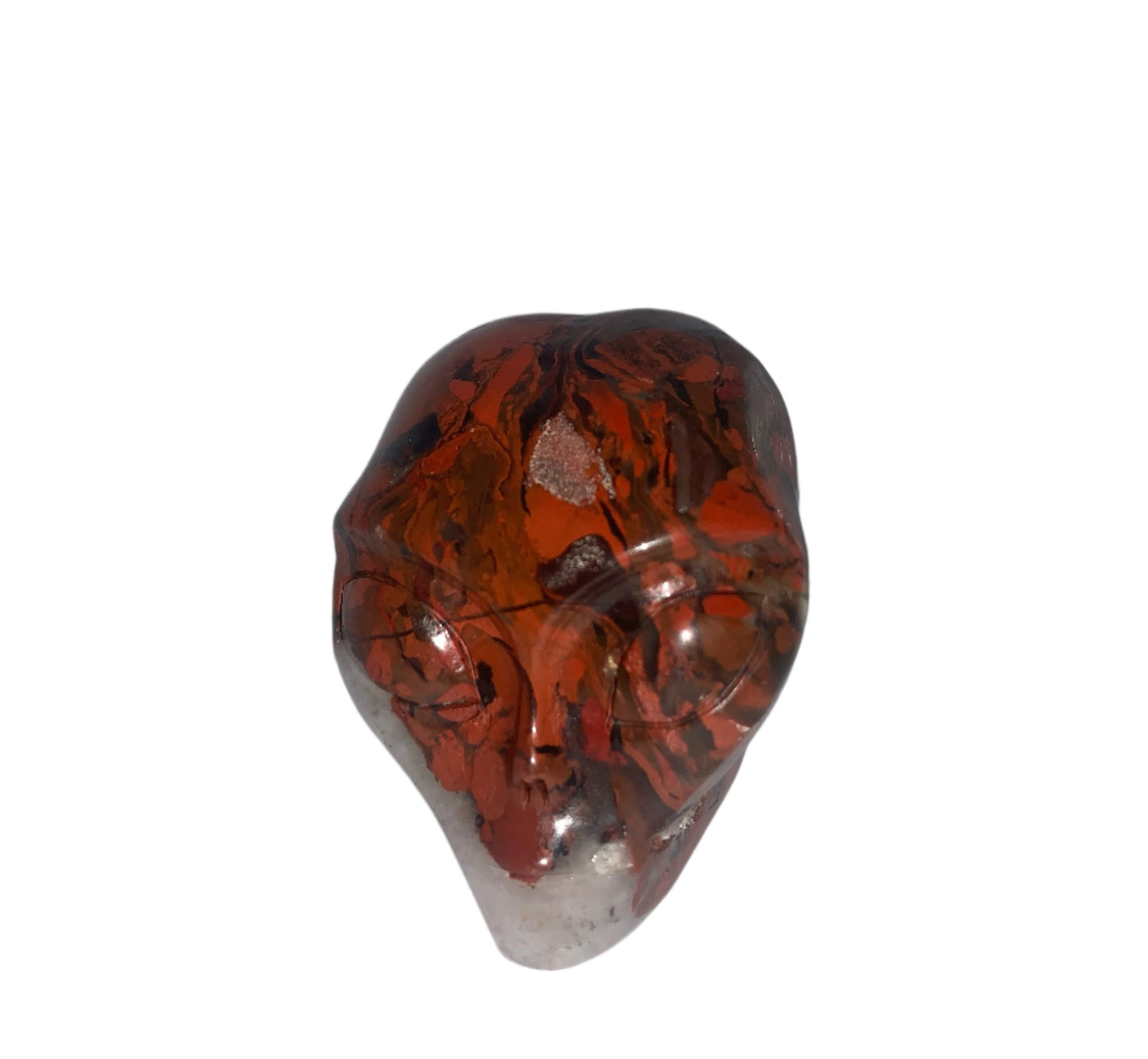 2" Brecciated Red Jasper Star Being Skull