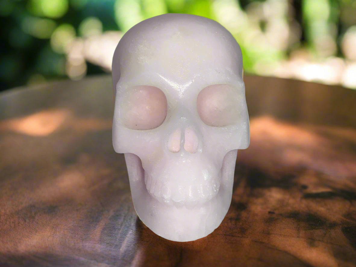 5.3" Pink Aragonite Skull