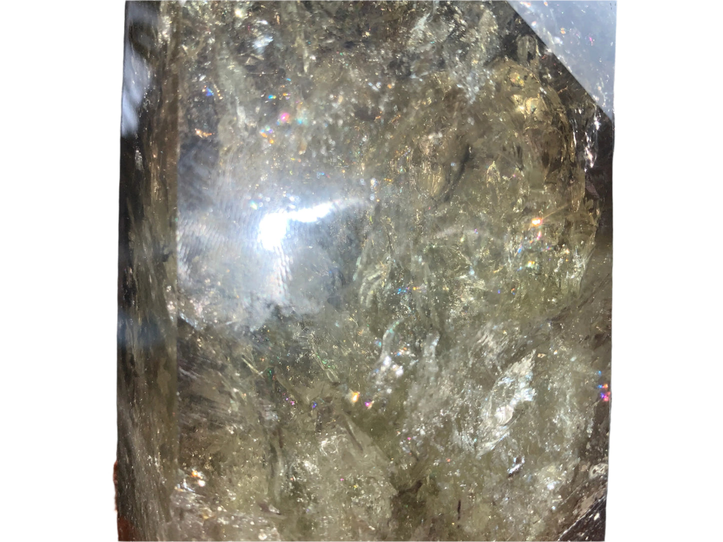 6.2" Smoky Citrine Channeler & Code Keeper Quartz Point w/ Rainbows