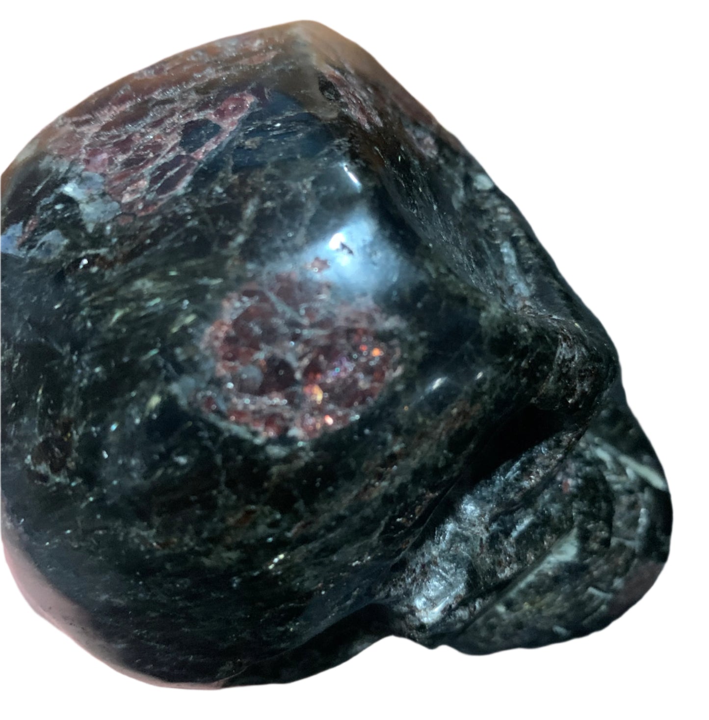 4.5" Garnet & Astrophyllite Skull