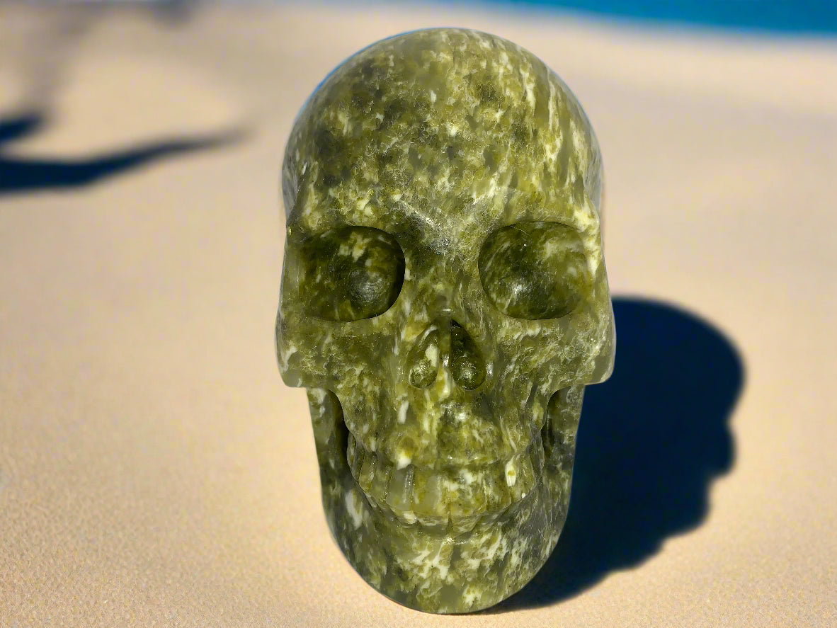 5.3" Serpentine Marble Skull