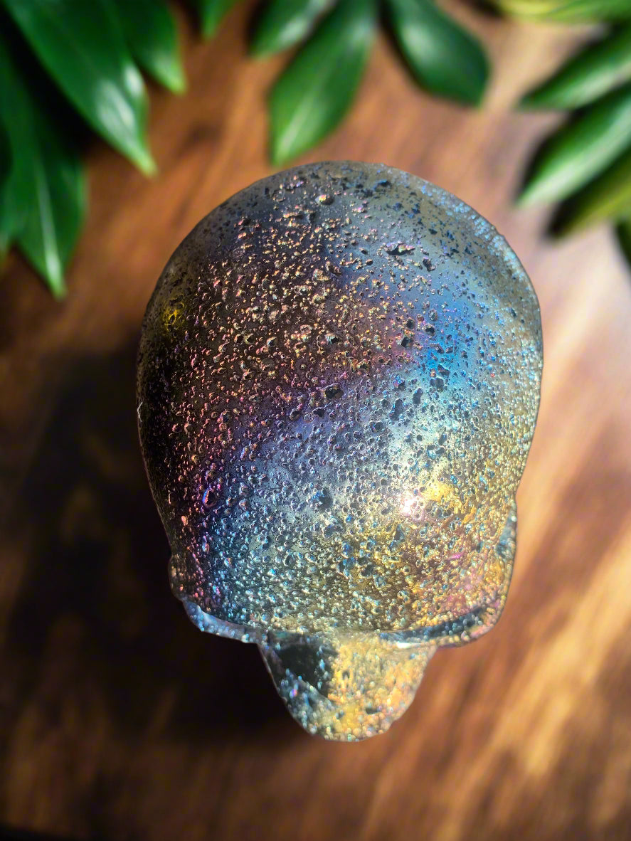 7.25" Rainbow Aura Lava Stone