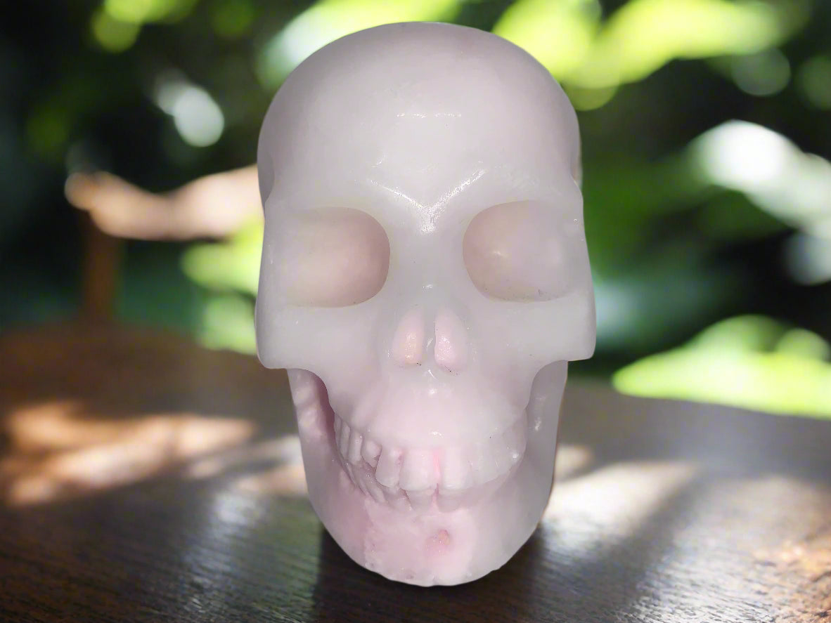 5.3" Rare Pink Aragonite Skull