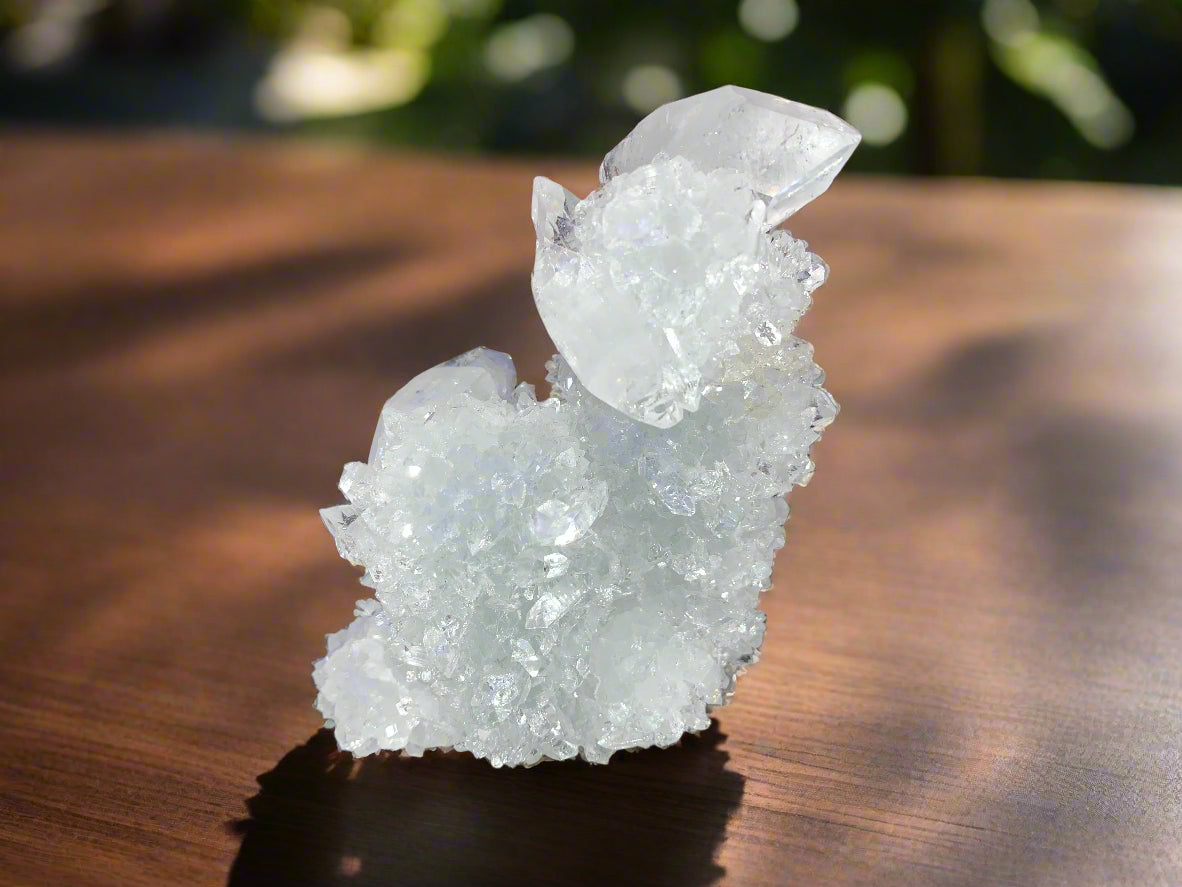 3.2" Apophyllite Cluster In Stalactite Formation w/ Rainbows