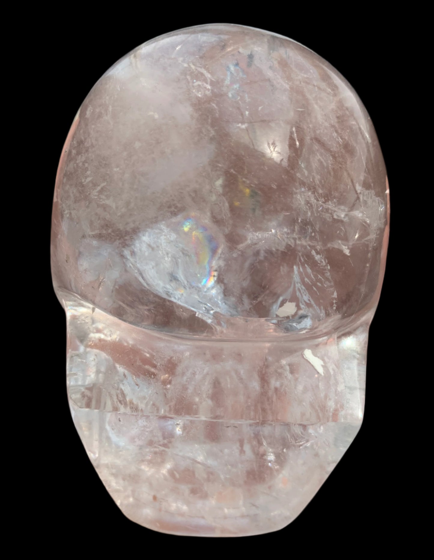 Cráneo de cuarzo del Himalaya de 4,6" con arcoíris
