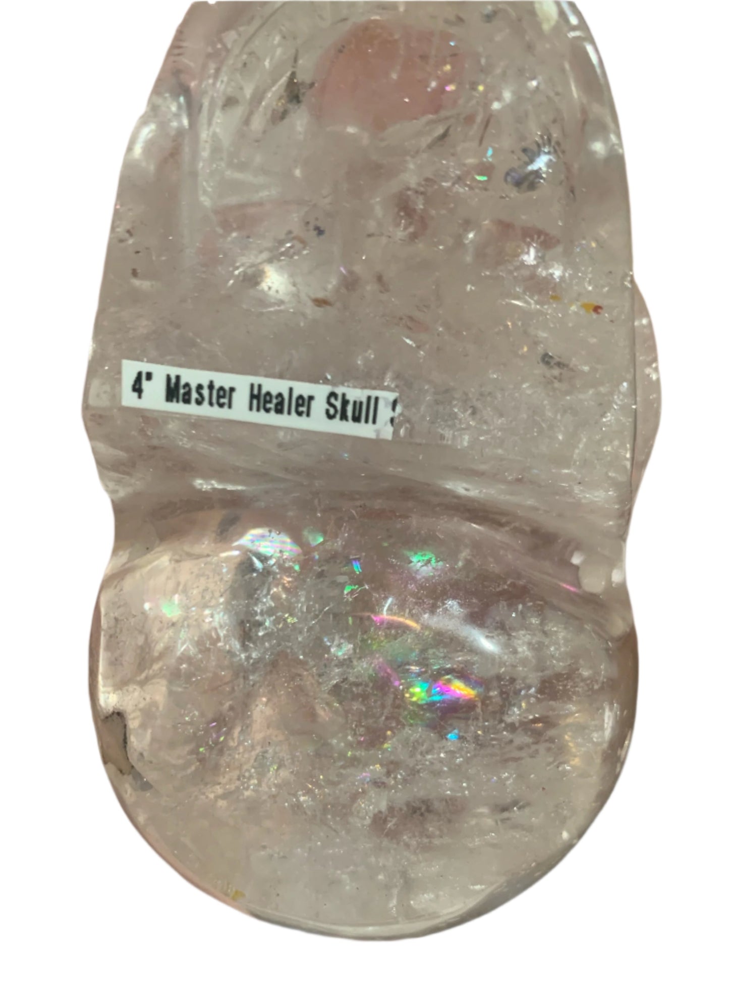 4" Master Healer Alpine Quartz Skull w/ Rainbows