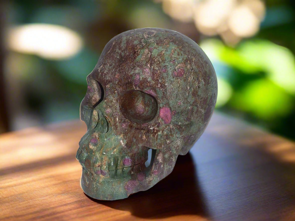5.3" Ruby Fuchsite Skull