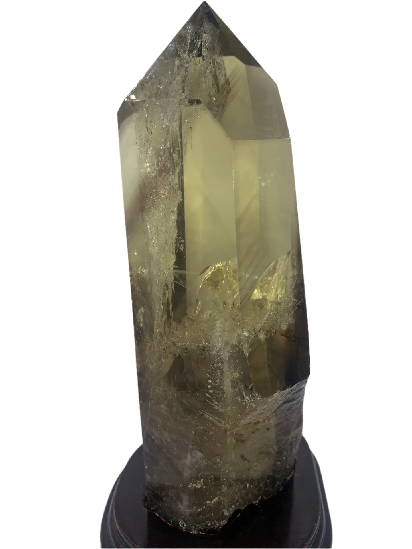 8.125" Smoky Citrine Time Keeper Generator Obelisk w/ LOTS OF RAINBOWS