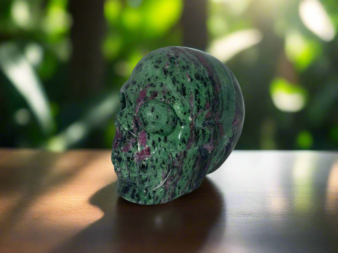 3.9" Ruby Zoisite Skull