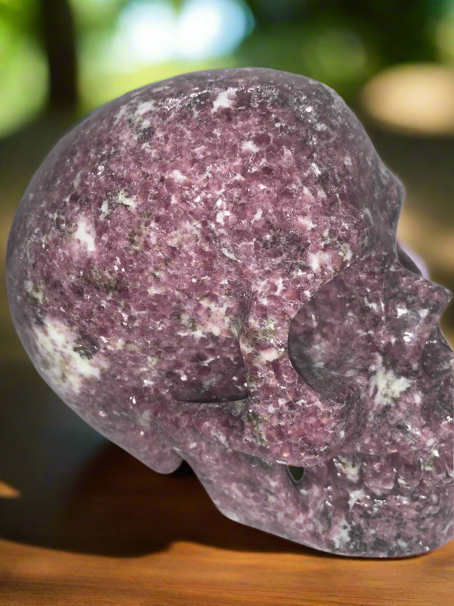 7" Lepidolite Skull