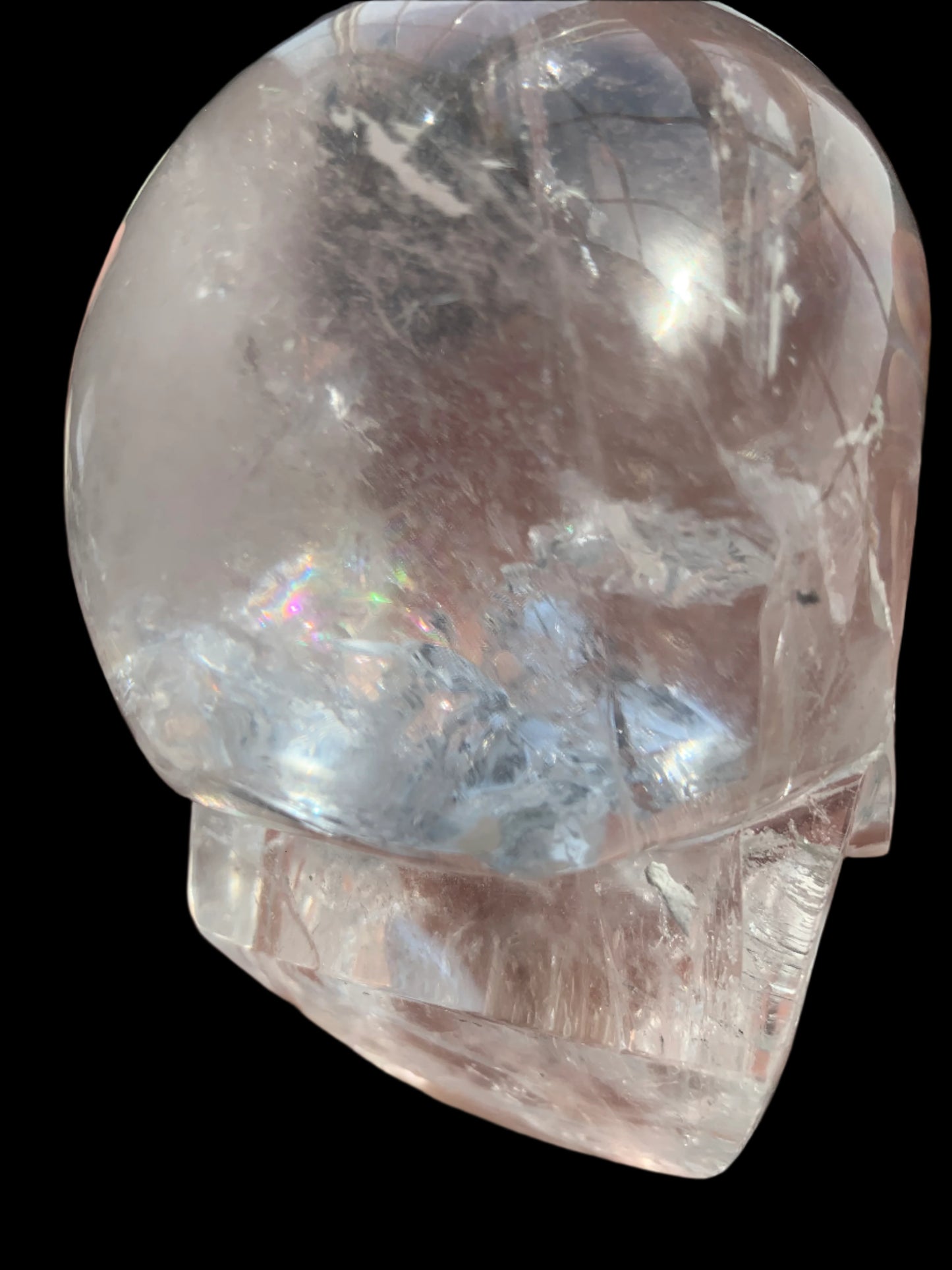 Cráneo de cuarzo del Himalaya de 4,6" con arcoíris