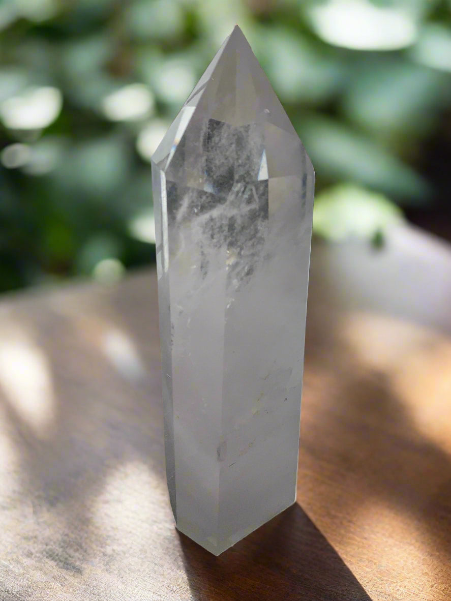 9lb Clear Quartz & Tourmaline Tower w/ Rainbows