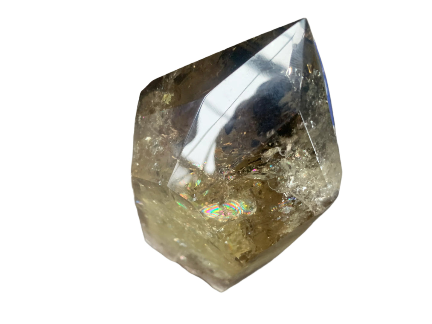 6.2" Smoky Citrine Channeler & Code Keeper Quartz Point w/ Rainbows