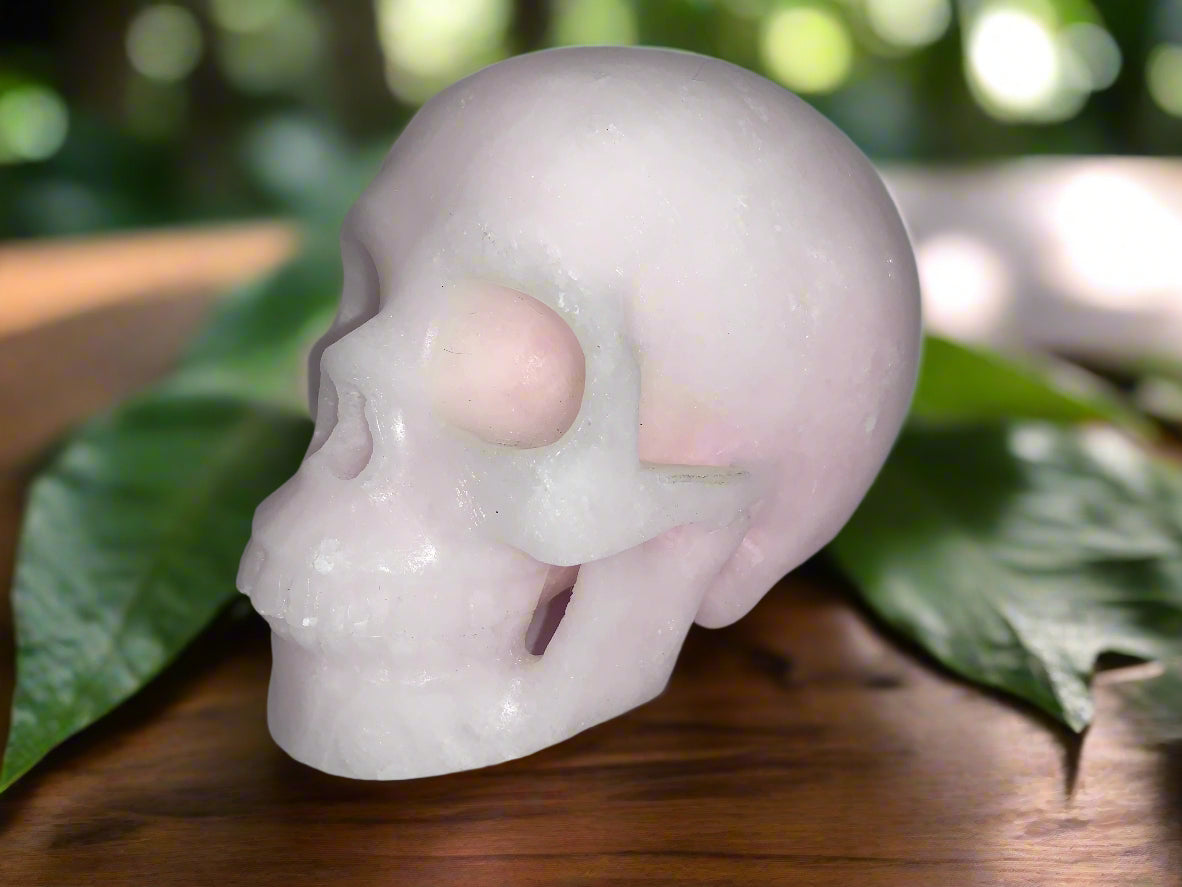 5.3" Pink Aragonite Skull