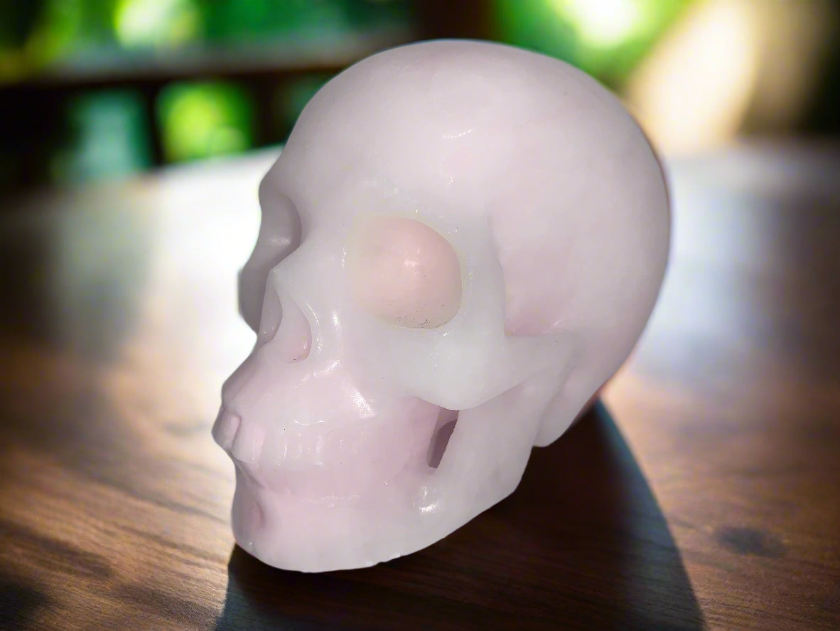 5.3" Rare Pink Aragonite Skull