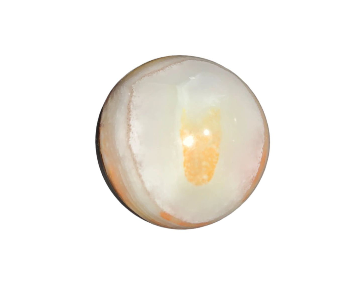 Esfera de calcita con bandas verdes