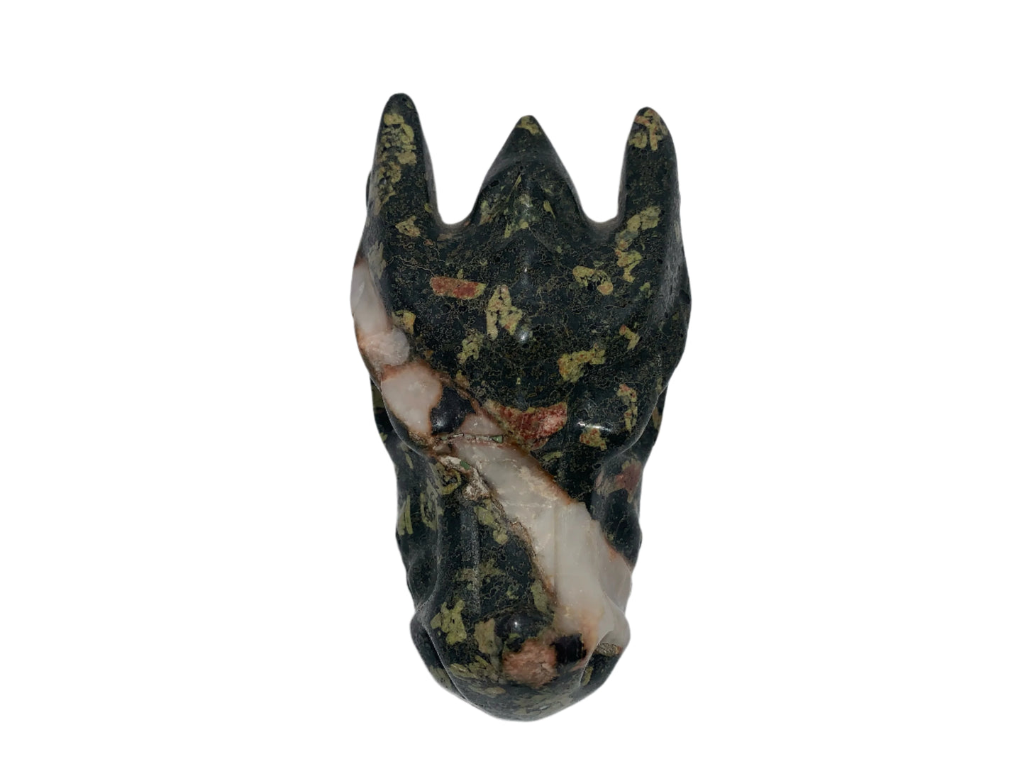 4.6" Rainforest Jasper Dragon Skull