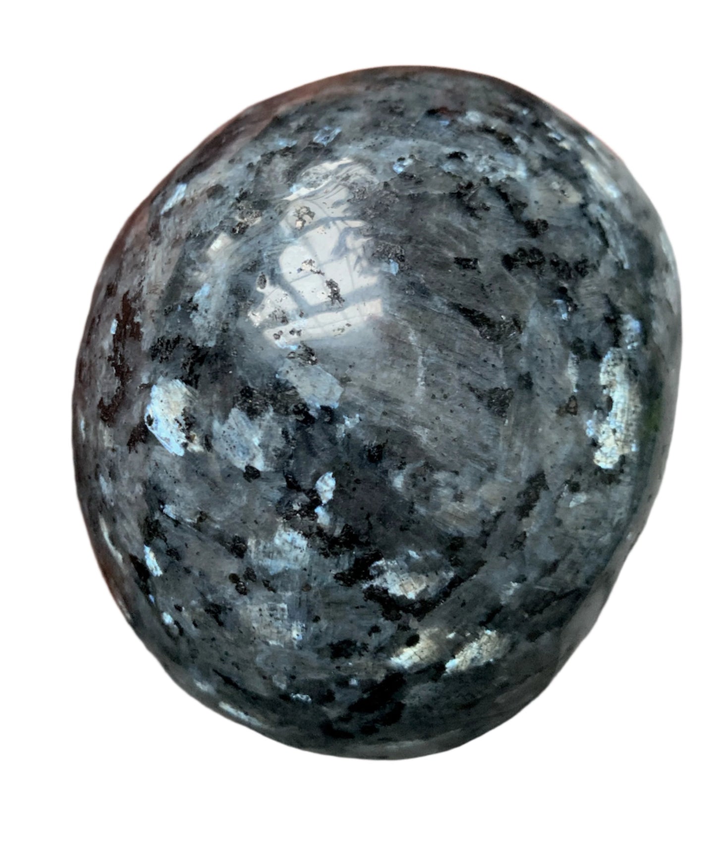 5.3" Larvikite Skull w/ Rainbows