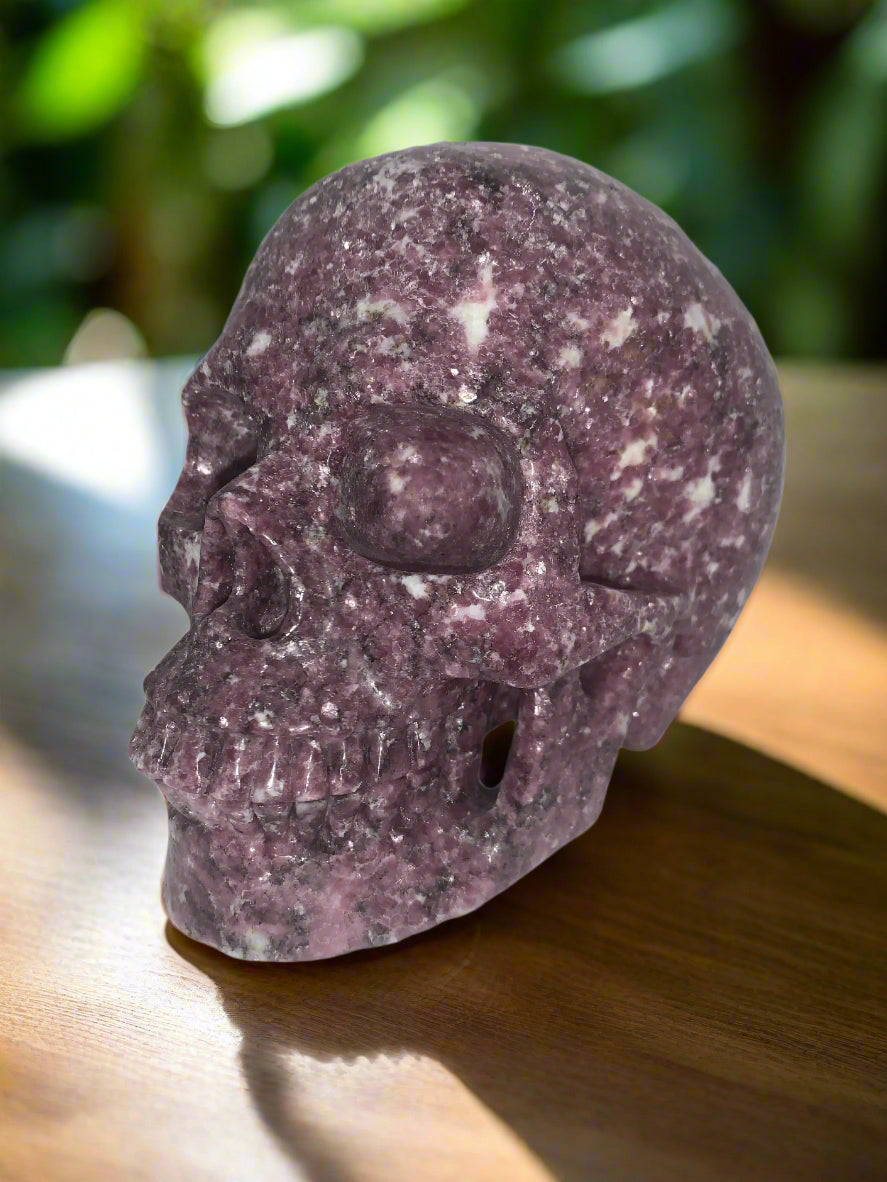 7" Lepidolite Skull