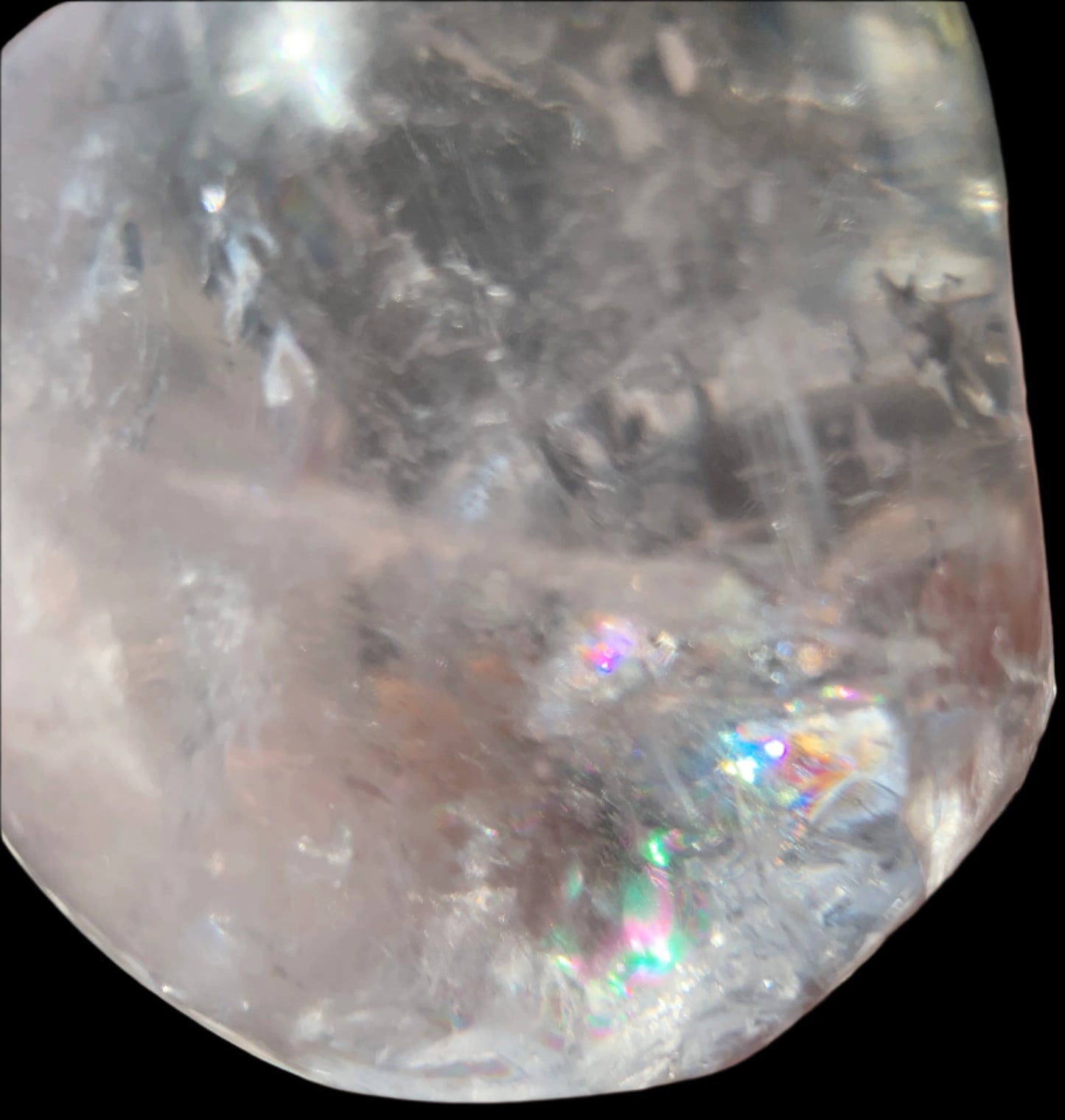 Cráneo de cuarzo del Himalaya de 4,6" con arcoíris