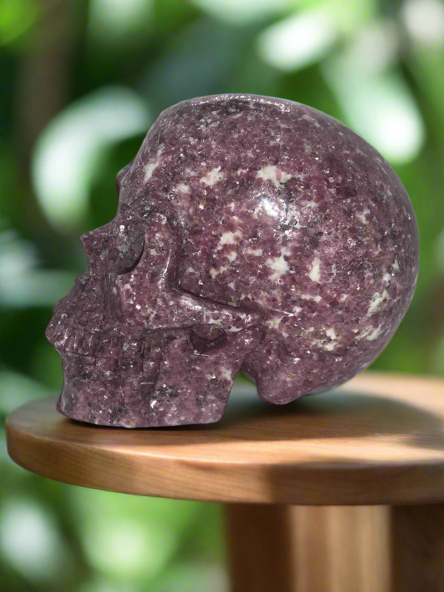 7" Lepidolite Skull