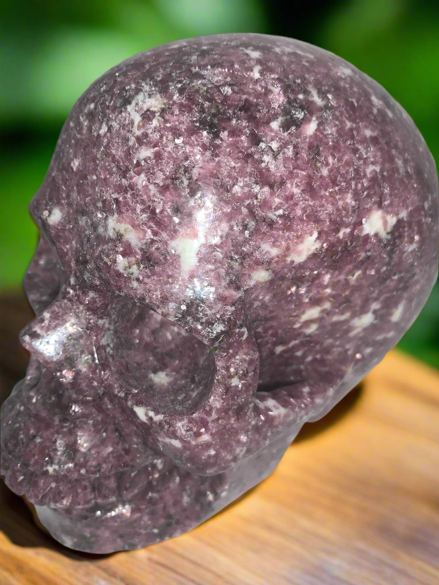 7" Lepidolite Skull