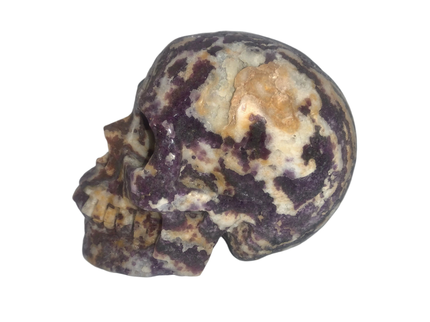 Cráneo de ágata de uva y calcedonia de 5,2"
