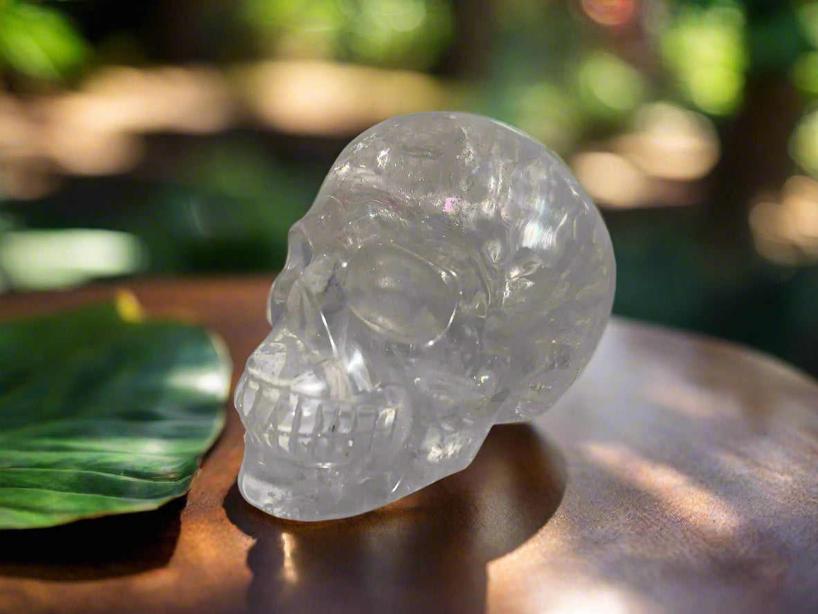 4" Master Healer Alpine Quartz Skull w/ Rainbows