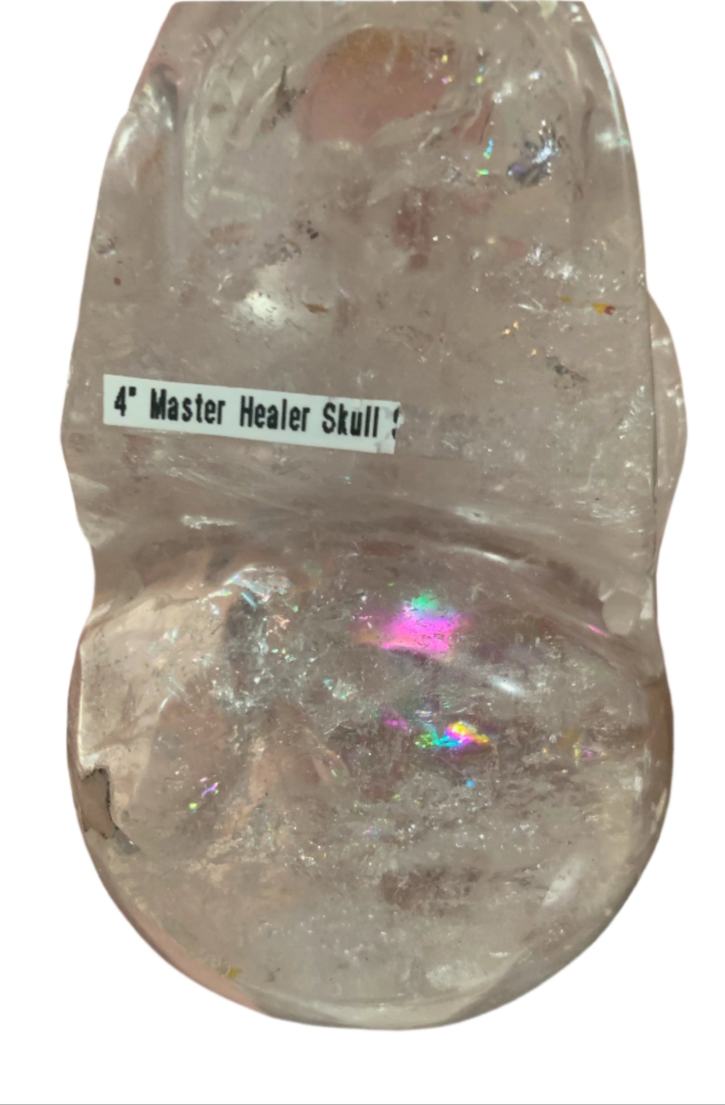 4" Master Healer Alpine Quartz Skull w/ Rainbows