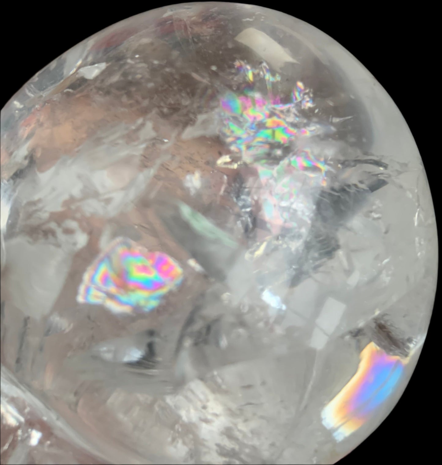 Cráneo de cuarzo alpino del Himalaya de 4,7" con arcoíris