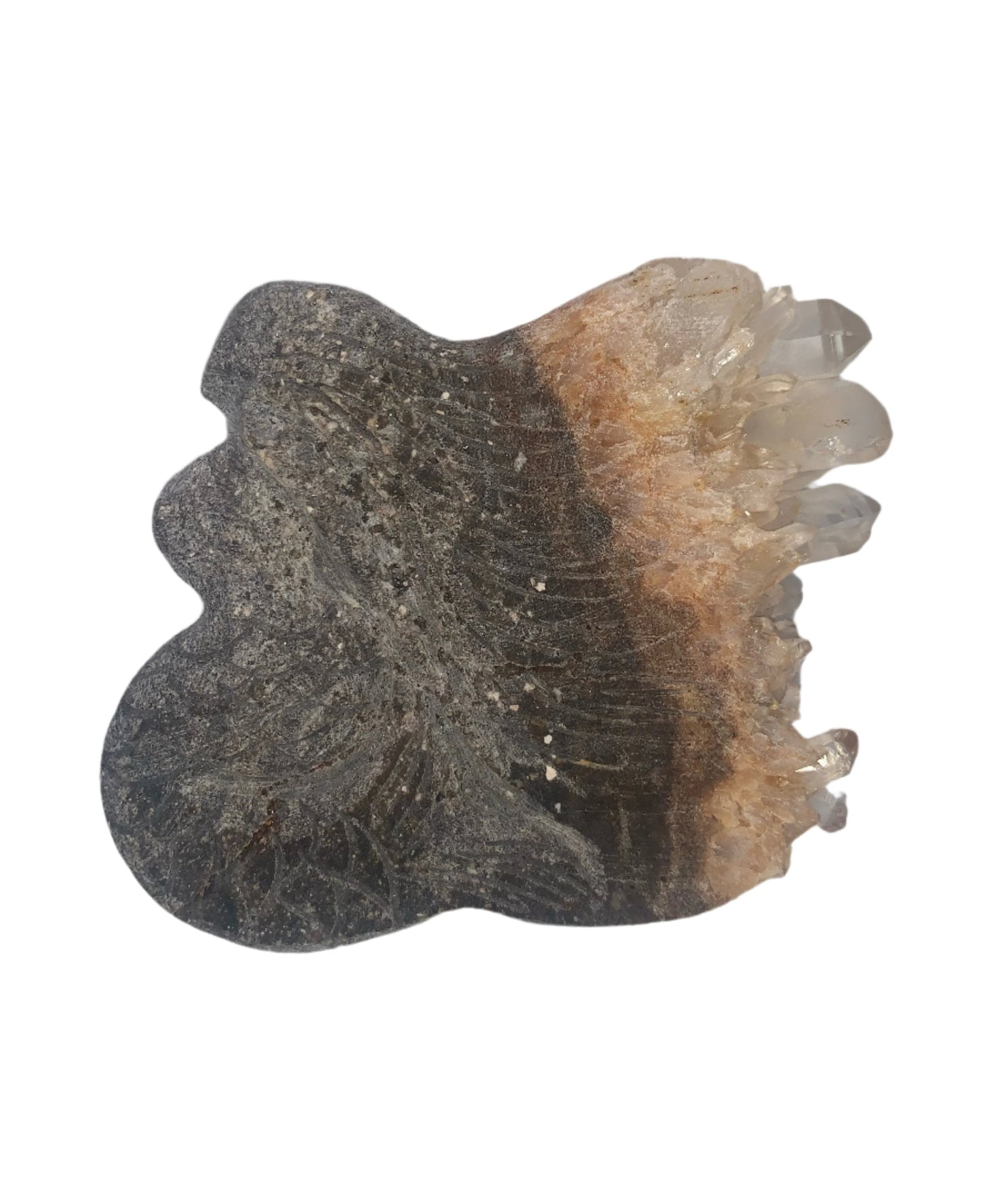 Quartz Cluster Mermaid Carving