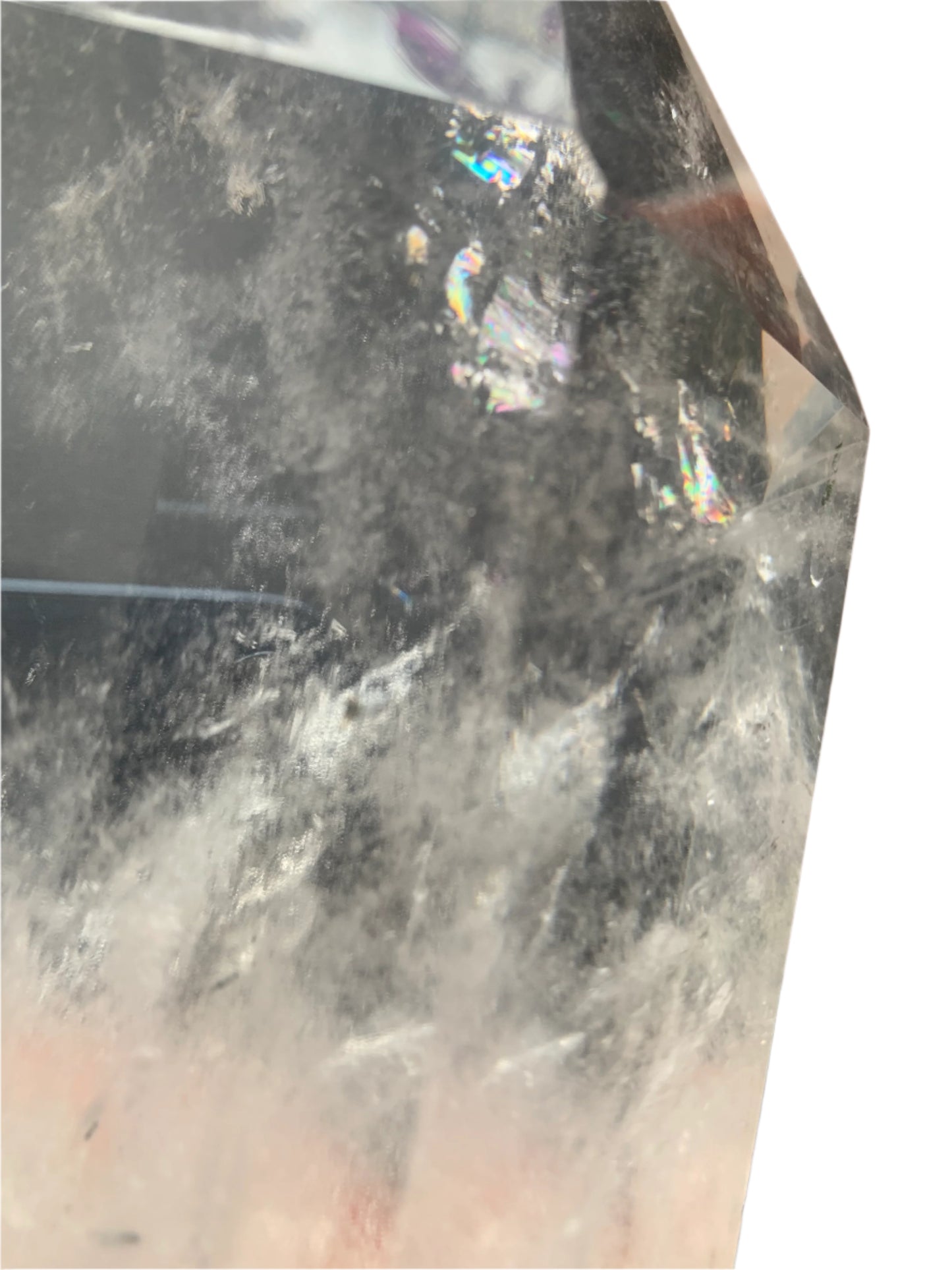 9lb Clear Quartz & Tourmaline Tower w/ Rainbows