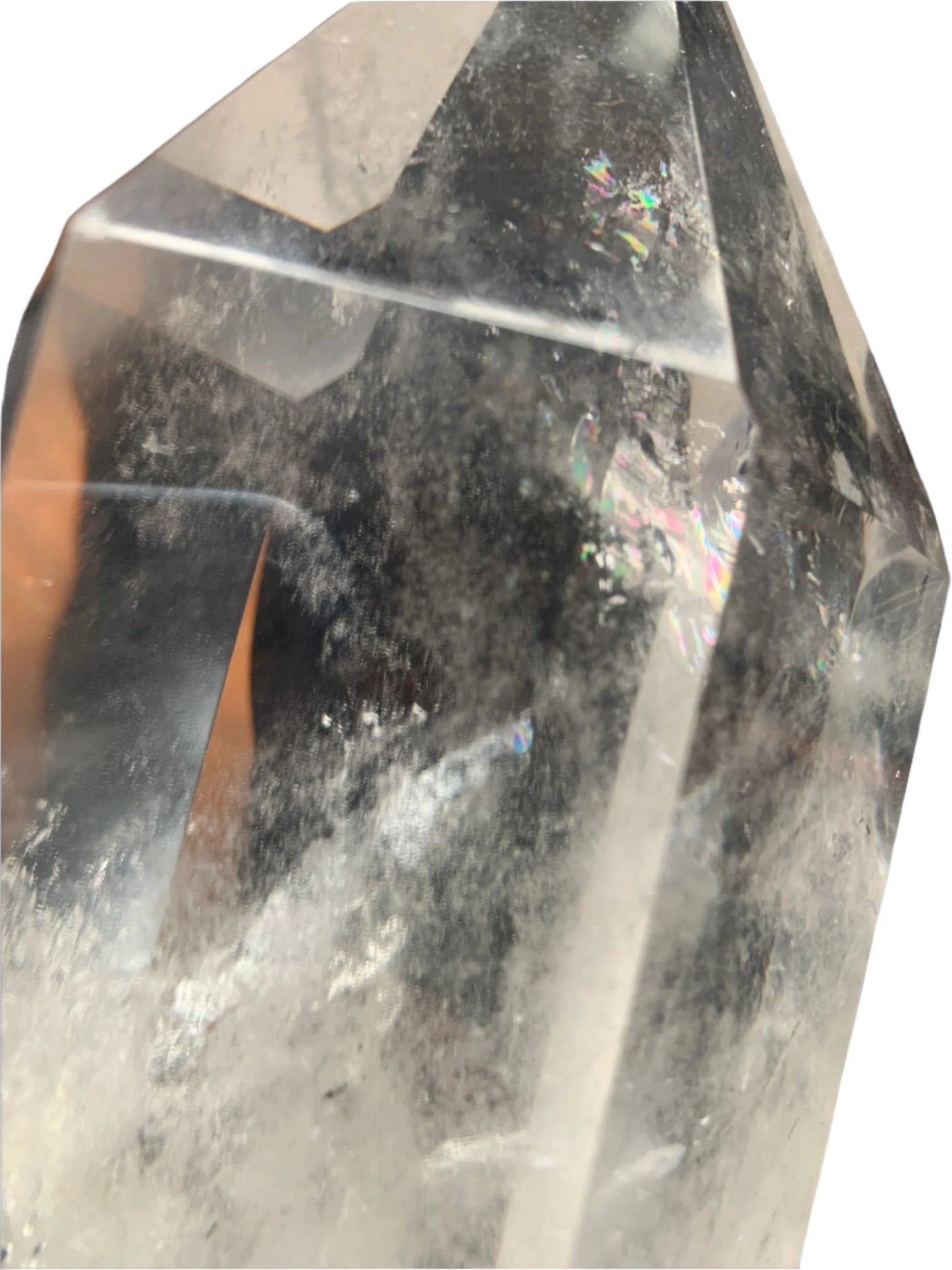 9lb Clear Quartz & Tourmaline Tower w/ Rainbows