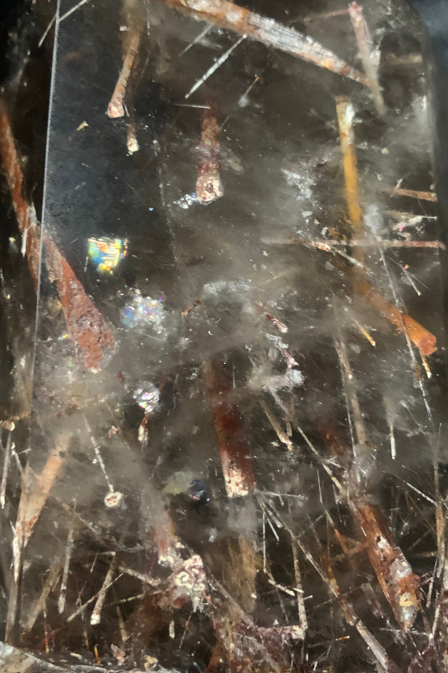 5.6" Rutilated Morion Quartz Point w/ Rainbows