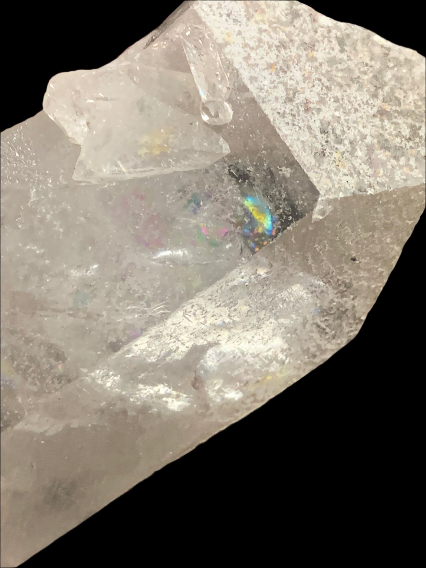 Biblioteca estelar de cristal de cuarzo autorreparado de 5,9" con arcoíris