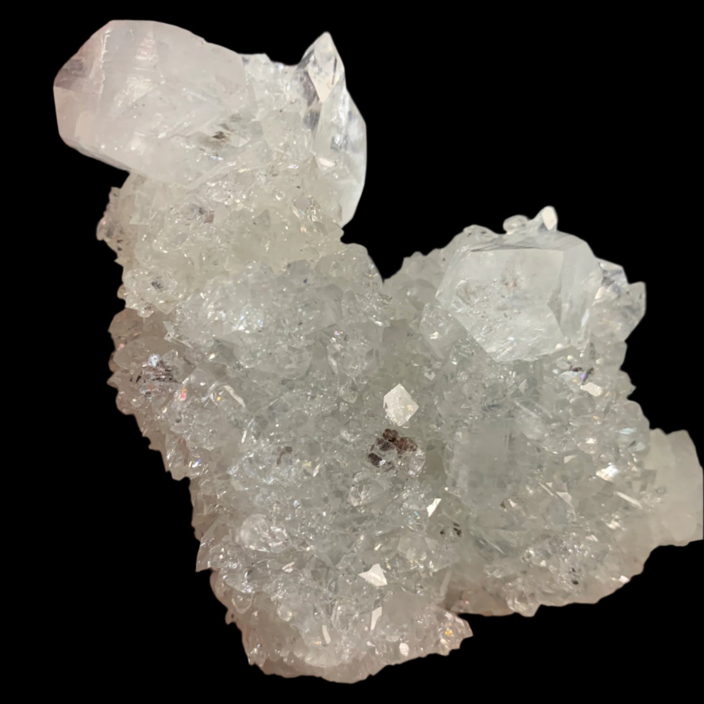 3.2" Apophyllite Cluster In Stalactite Formation w/ Rainbows