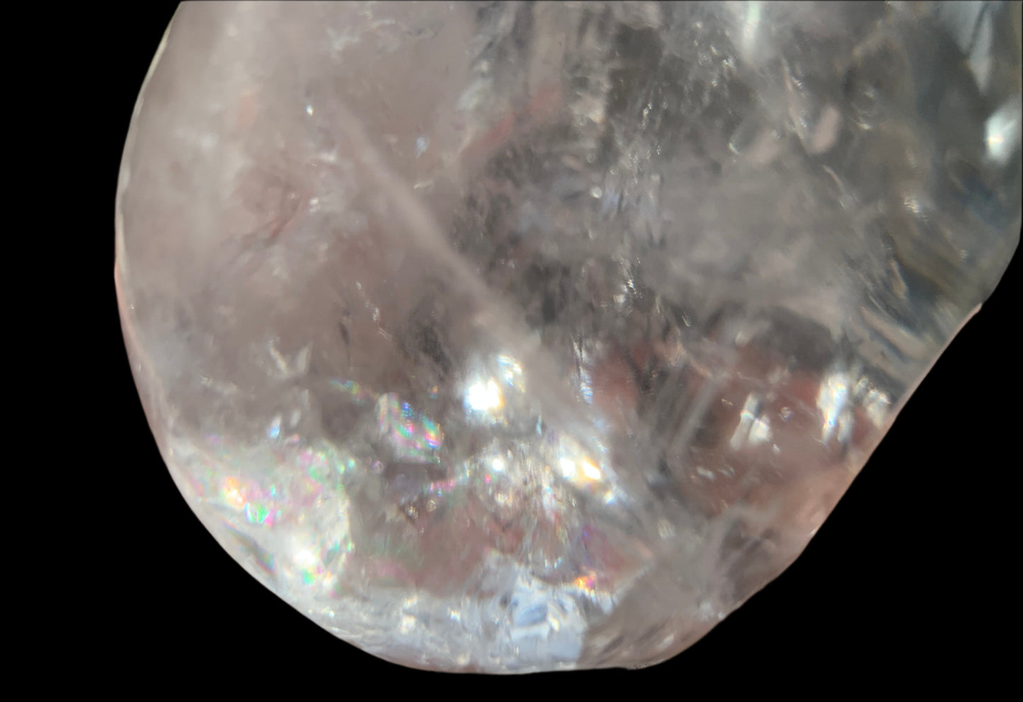 Cráneo de cuarzo del Himalaya de 4,6" con arcoíris