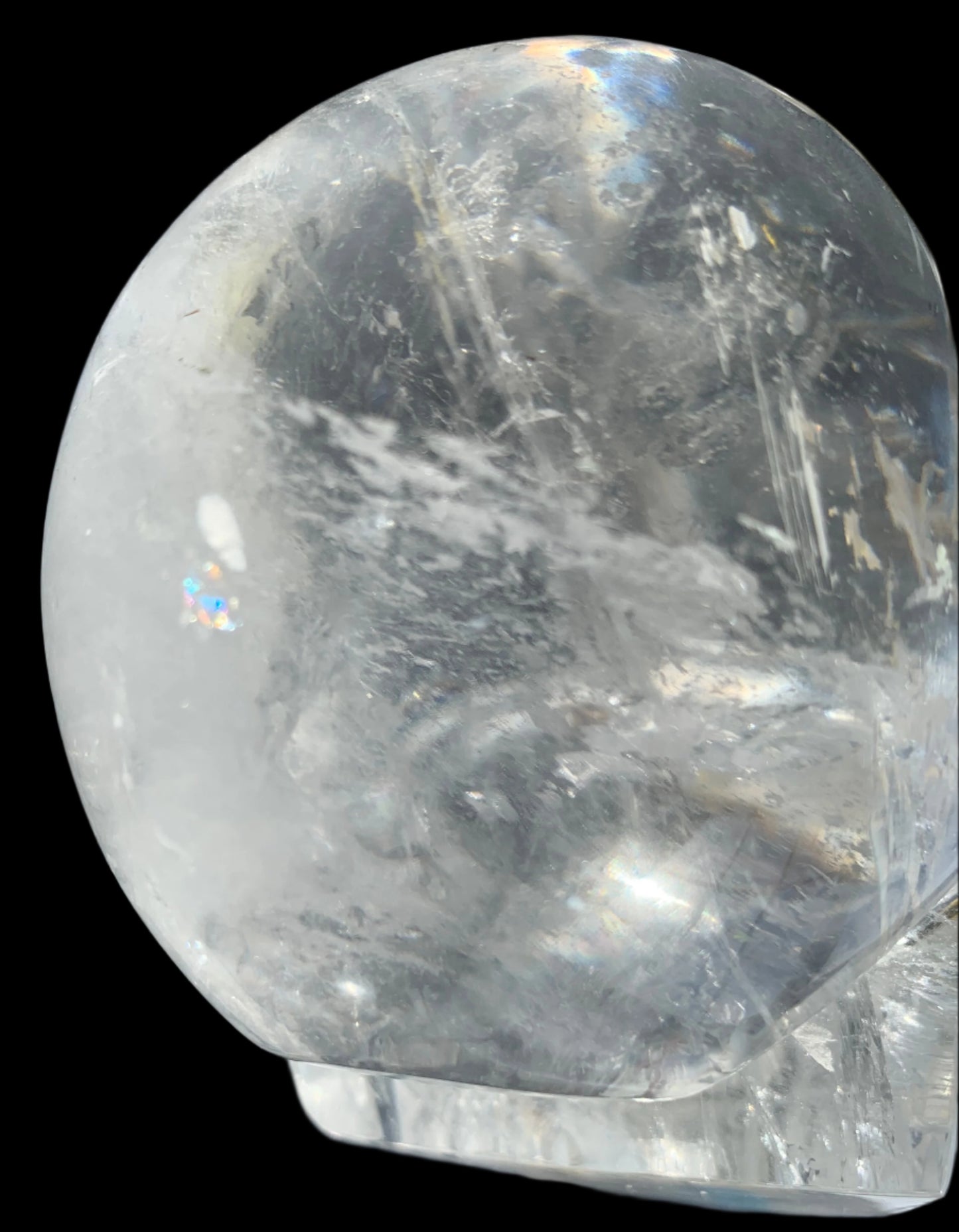 Cráneo de cuarzo del Himalaya de 4,6" con arcoíris