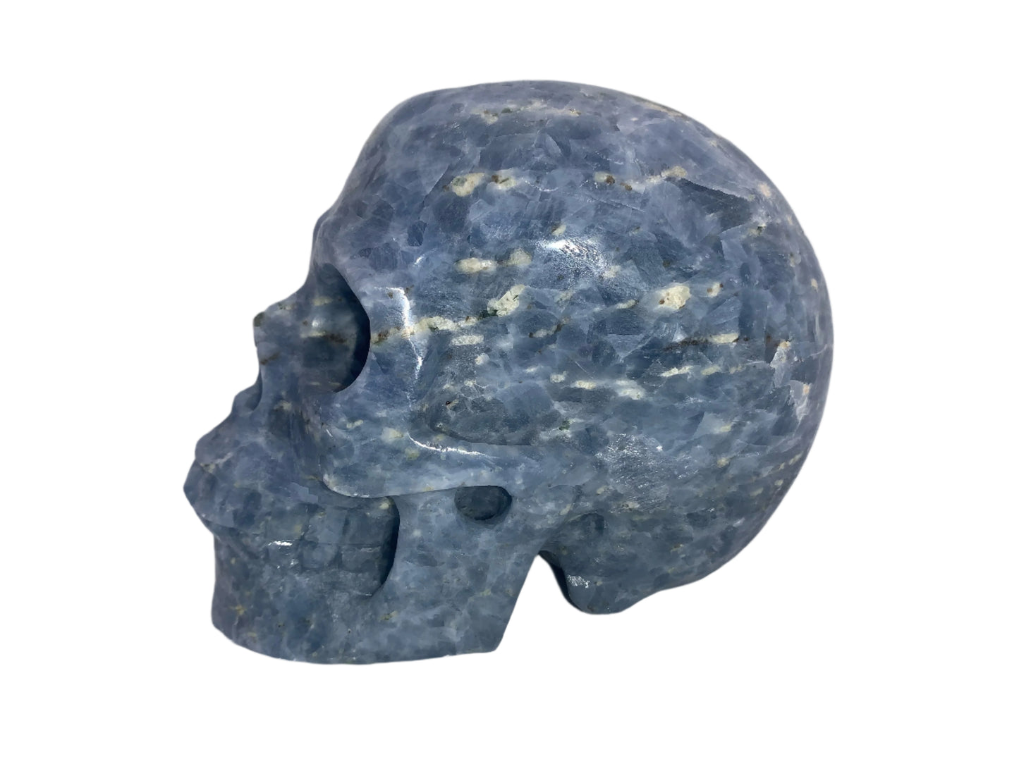 Cráneo de calcita azul de 5"