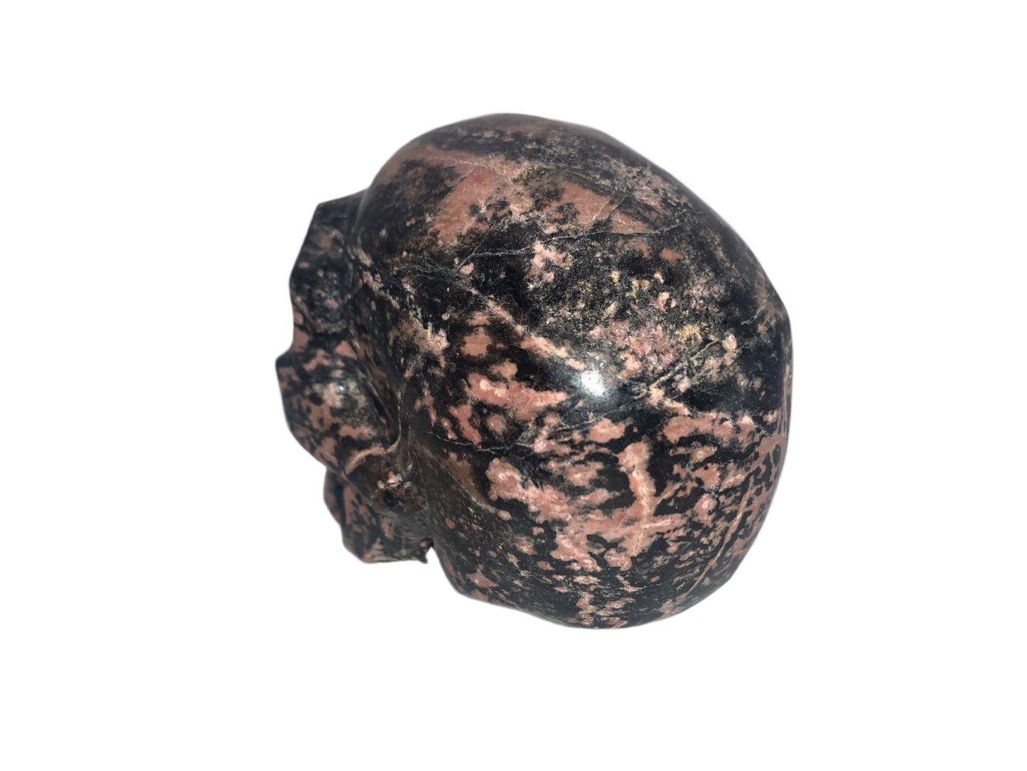 4.5" Peach Blossom Rhodonite Skull