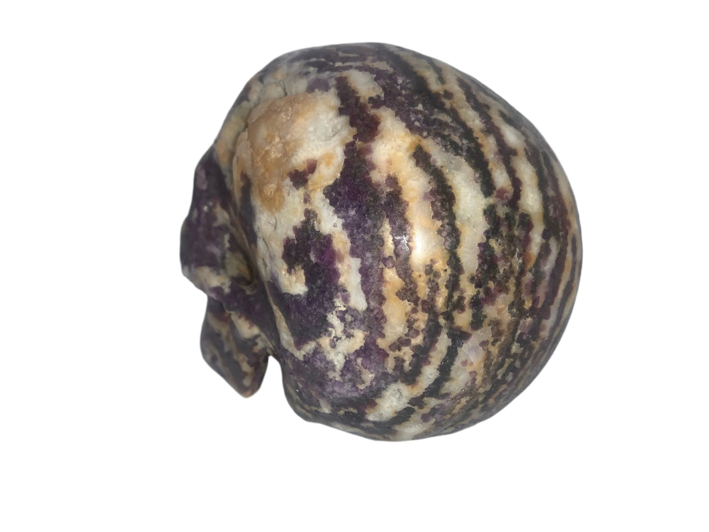 Cráneo de ágata de uva y calcedonia de 5,2"