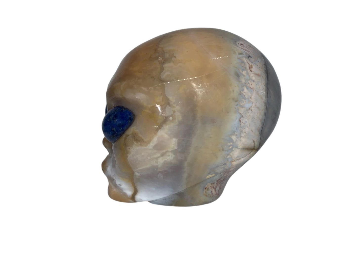 4.1" Carnelian Dendritic Agate Star Being w/ Lapis Lazuli Eyes